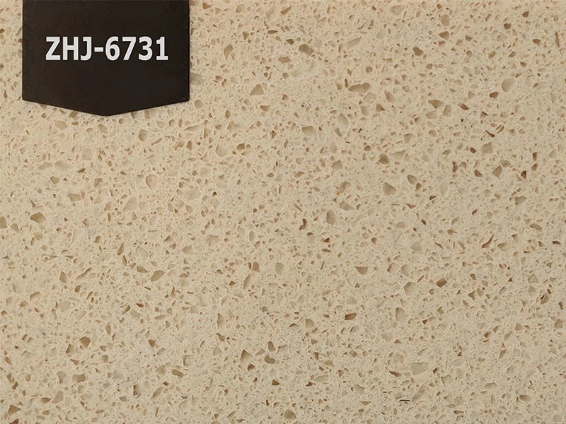 Lliw Beige Grawn Quartz Stone Slab